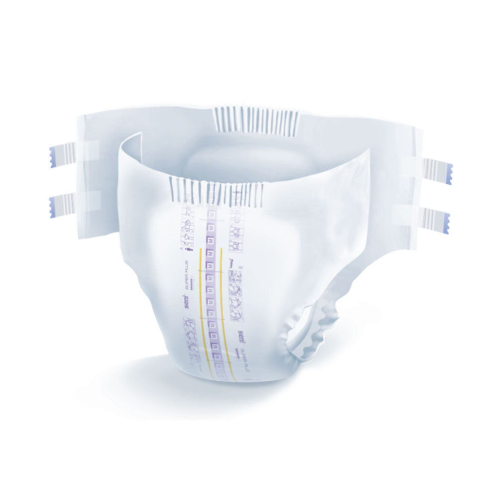 Einzeln entnommene Seni Super Plus Inkontinenzhose in der Größe XS in der Nahaufnahme.