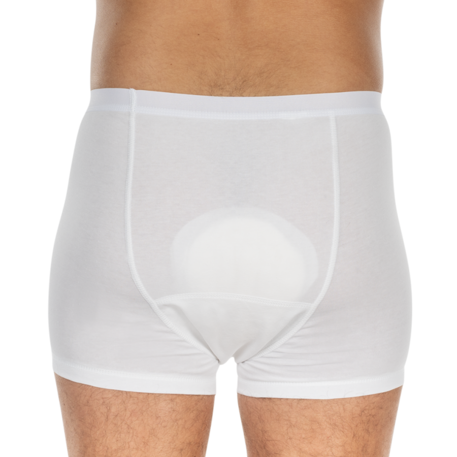 Ein weißer Suprima Bodyguard in Größe 6, der speziell für inkontinente Menschen entwickelt wurde. Der Bodyguard hat einen hohen Schnitt und bietet viel Komfort sowie Sicherheit. Er verfügt über seitliche Druckknöpfe, die eine einfache Handhabung ermöglichen. Der Stoff ist weich und elastisch, um optimale Bewegungsfreiheit zu gewährleisten. Zudem ist er pflegeleicht und eignet sich für den täglichen Gebrauch. Die renommierte Marke Suprima sorgt für Qualität und Funktionalität.