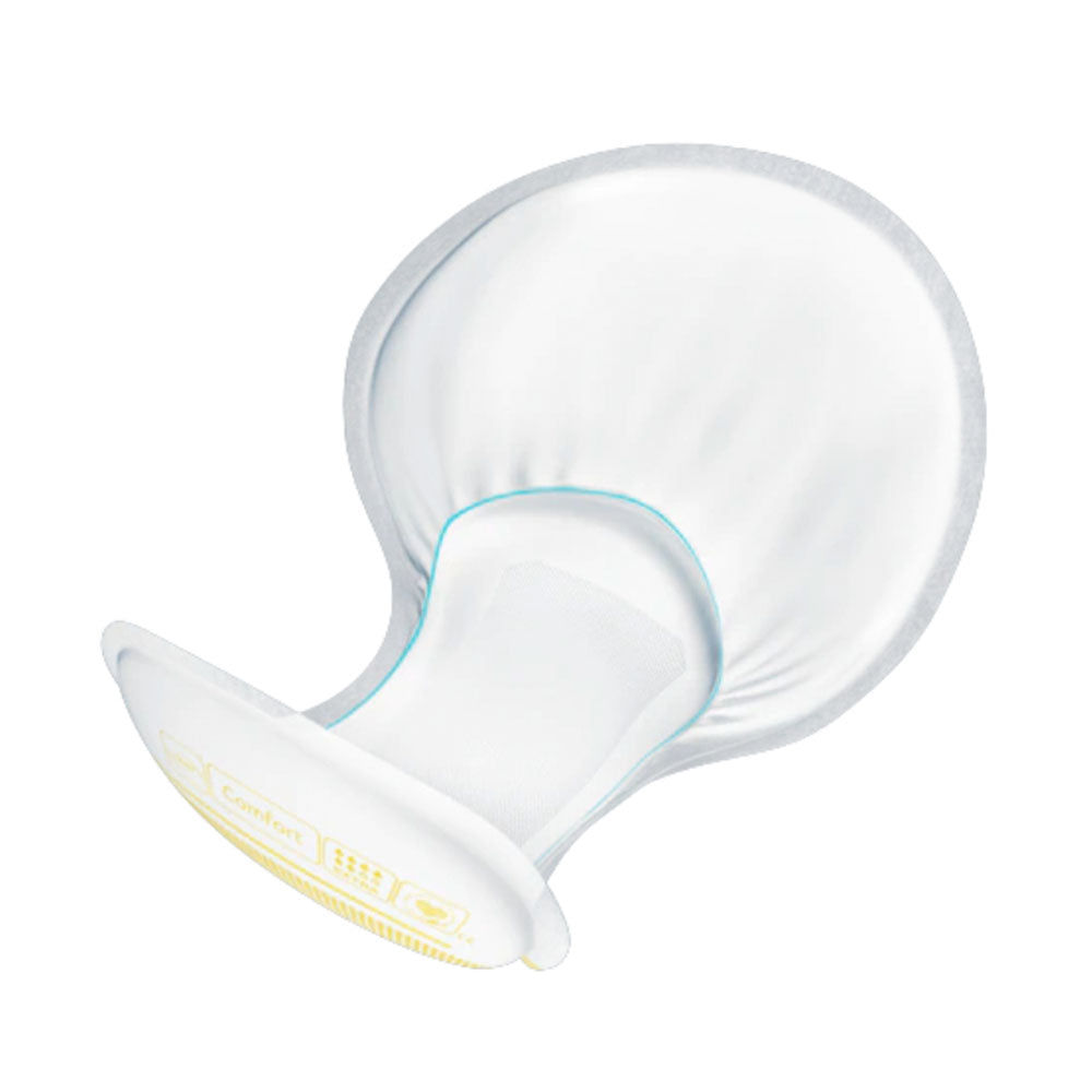 Frontalansicht einer einzeln entnommenen Tena Comfort Extra Inkontinenzvorlage.