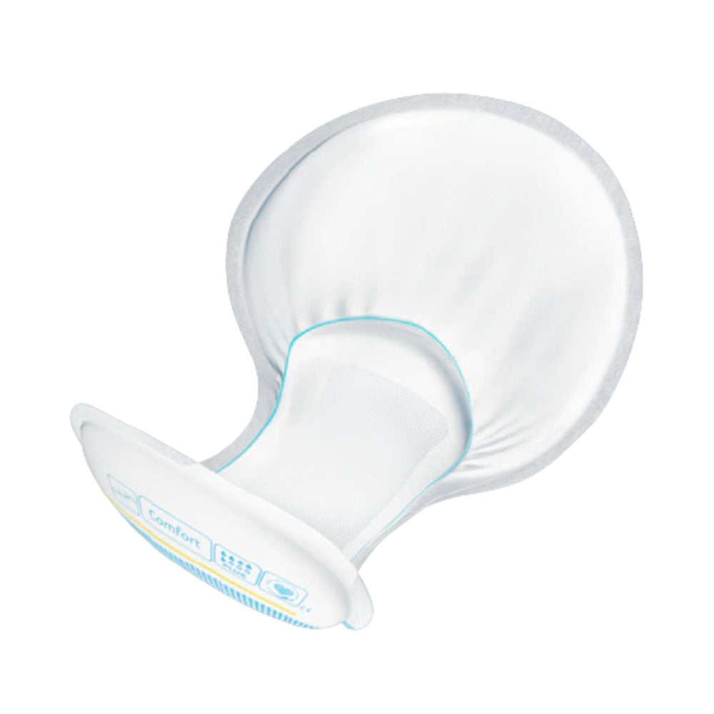 Tena Comfort Plus Inkontinenzeinlagen in einer Verpackung mit einem hellen, freundlichen Design. Die Vorderseite der Packung zeigt das Produktlogo "Tena" deutlich, umgeben von sanften Farbtönen, die Vertrauen und Sicherheit vermitteln. Neben dem Logo steht "Comfort Plus", was den Fokus auf den Komfort des Produkts legt. Auf der Verpackung sind Hinweise zur Größe und Saugfähigkeit abgebildet. Das Gesamtbild strahlt eine medizinische Professionalität aus, ideal für die Hilfe bei Inkontinenz.