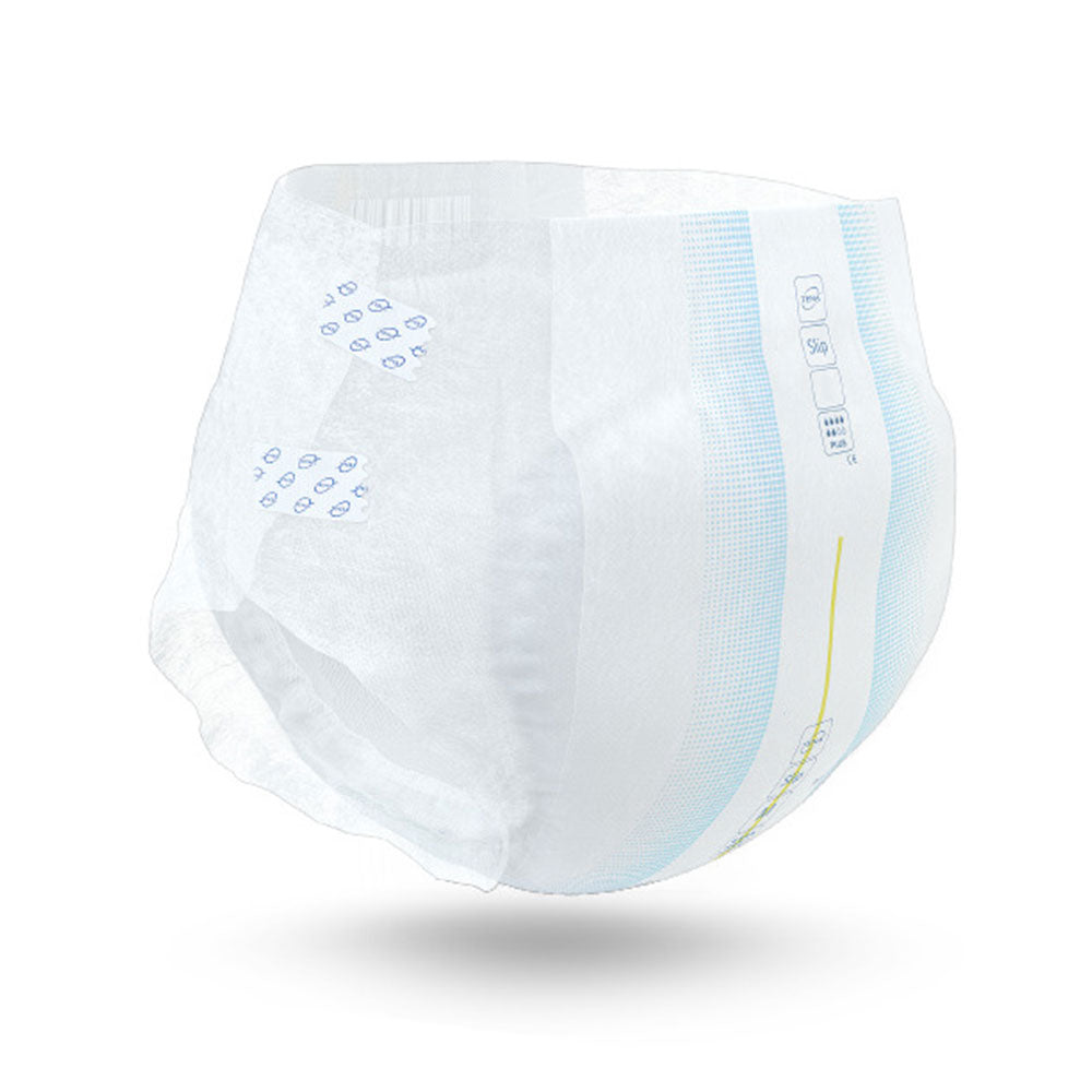 Seitliche Aufnahme eines Tena Slip Plus Inkontinenzslips.