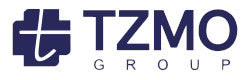 Das Bild zeigt ein minimalistisches Logo der Marke TZMO in klaren Linien und übersichtlicher Gestaltung. Der Schriftzug "TZMO" erscheint in großen, prägnanten Buchstaben, die in einem modernen Font gehalten sind. Die Farbgebung ist hauptsächlich in Blau und Weiß, was eine frische und klare Ästhetik vermittelt. Hinter dem Schriftzug befindet sich eventuell ein subtiler, abstrahierter Hintergrund, der das Logo hervorhebt.