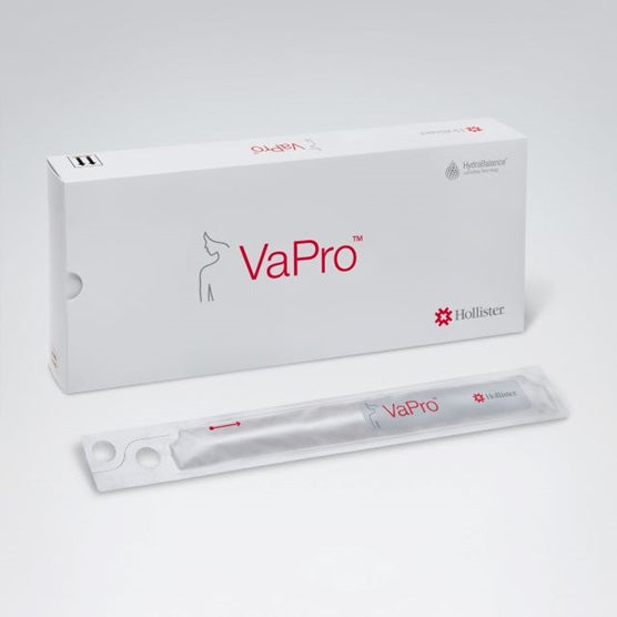 Bild eines Vapro Einmalkatheters, hydrophil, berührungsfrei, Nelaton, in einer Verpackung von 30 Stück. Der Katheter hat eine Größe von CH 12 und eine Länge von 40 cm, speziell für Männer konzipiert. Die Verpackung ist transparent, um den Inhalt sichtbar zu machen, und trägt Informationen über die Produktmerkmale. Der Katheter selbst ist schlank, mit einer glatten Oberfläche, die in medizinischen Anwendungen für die Urinableitung verwendet wird.