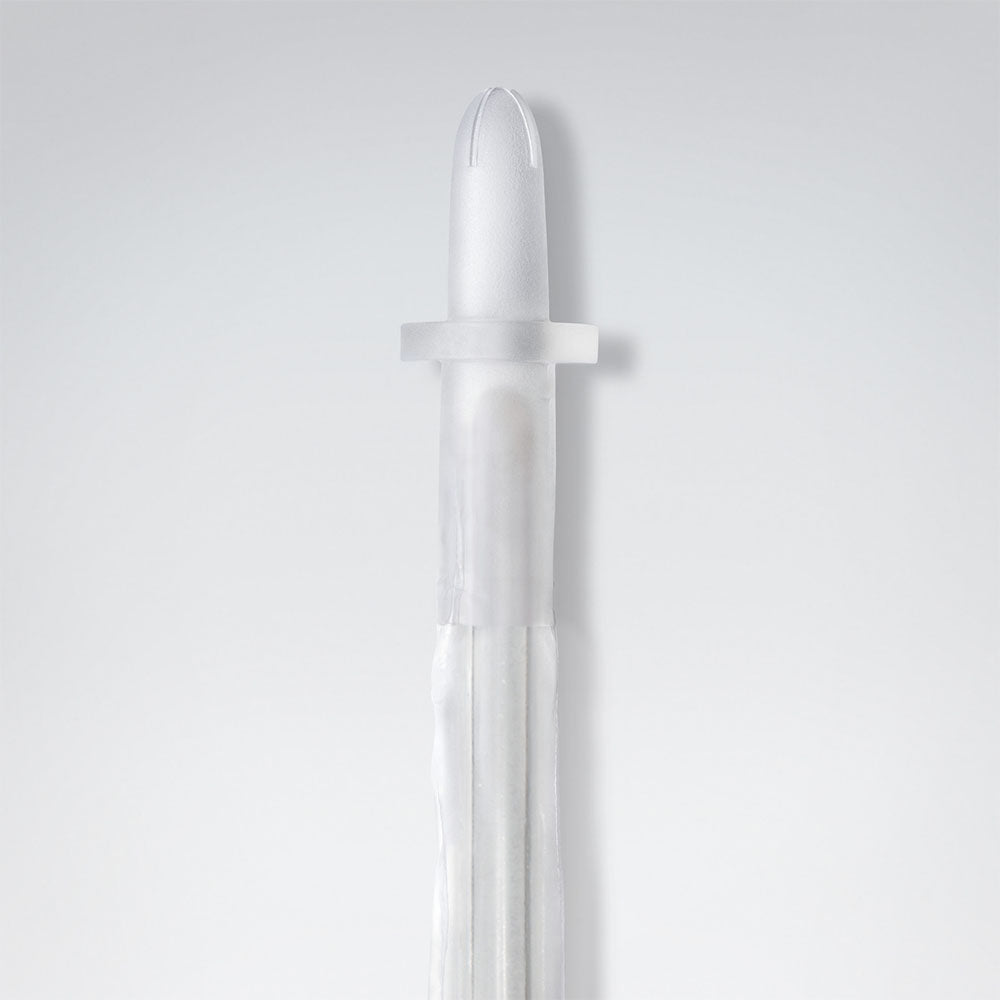 Frontalansicht der Spitze eines VaPro Plus Einmalkatheters.