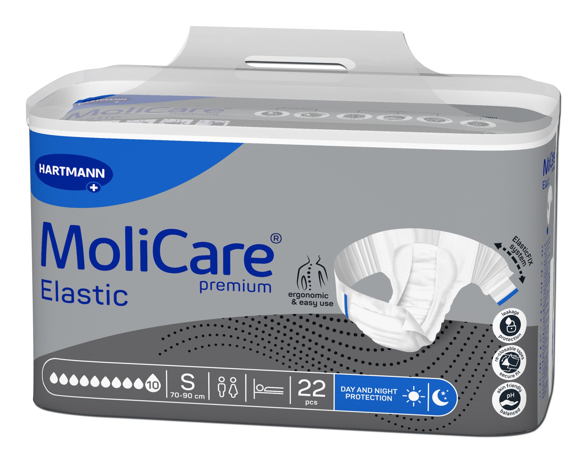 MoliCare Premium Elastic 10 Tropfen Gr. S Inkontinenzslip, 70 - 90 cm Hüftumfang