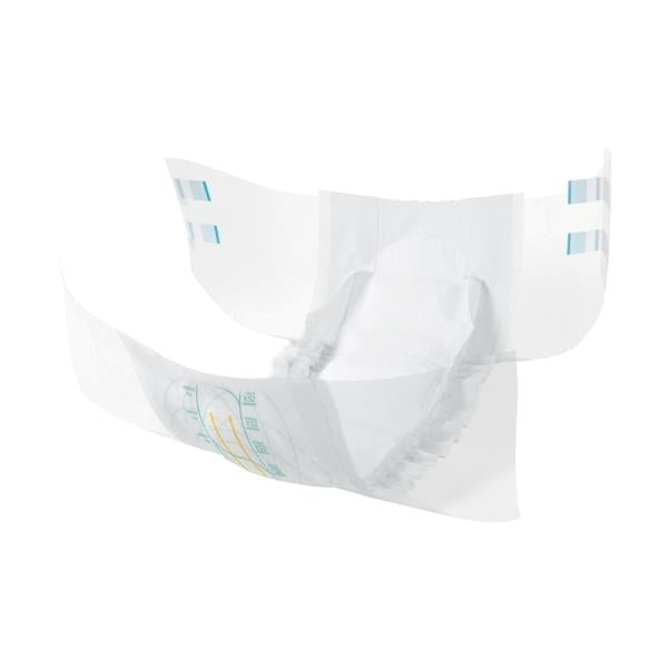 Detailansicht der geöffneten Abena Slip Premium Junior XS2 Inkontinenzwindel mit Klettverschlüssen und elastischen Seitenflügeln.