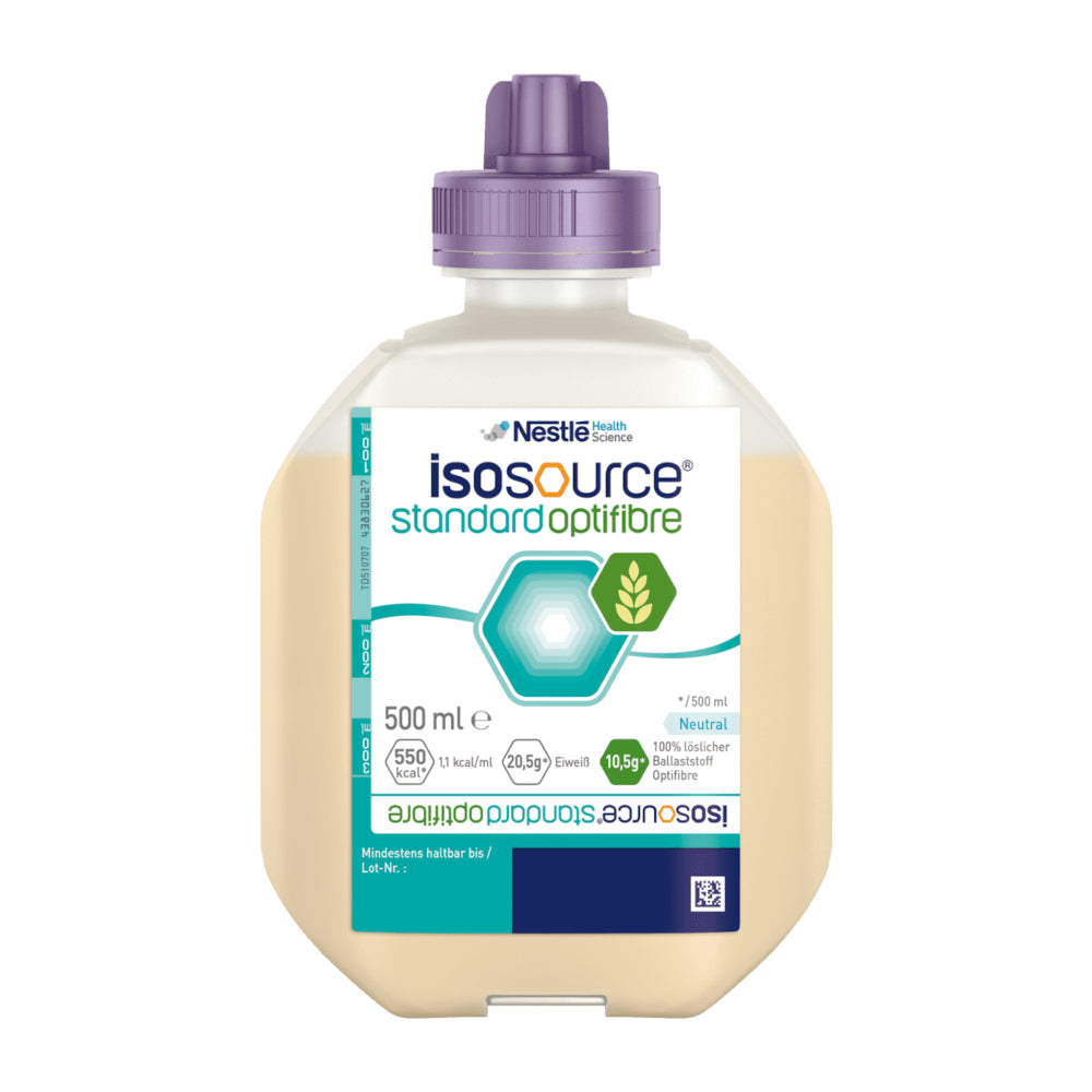 Flasche Isosource Standard Optifibre (500 ml) von Nestlé Health Science, neutraler Geschmack