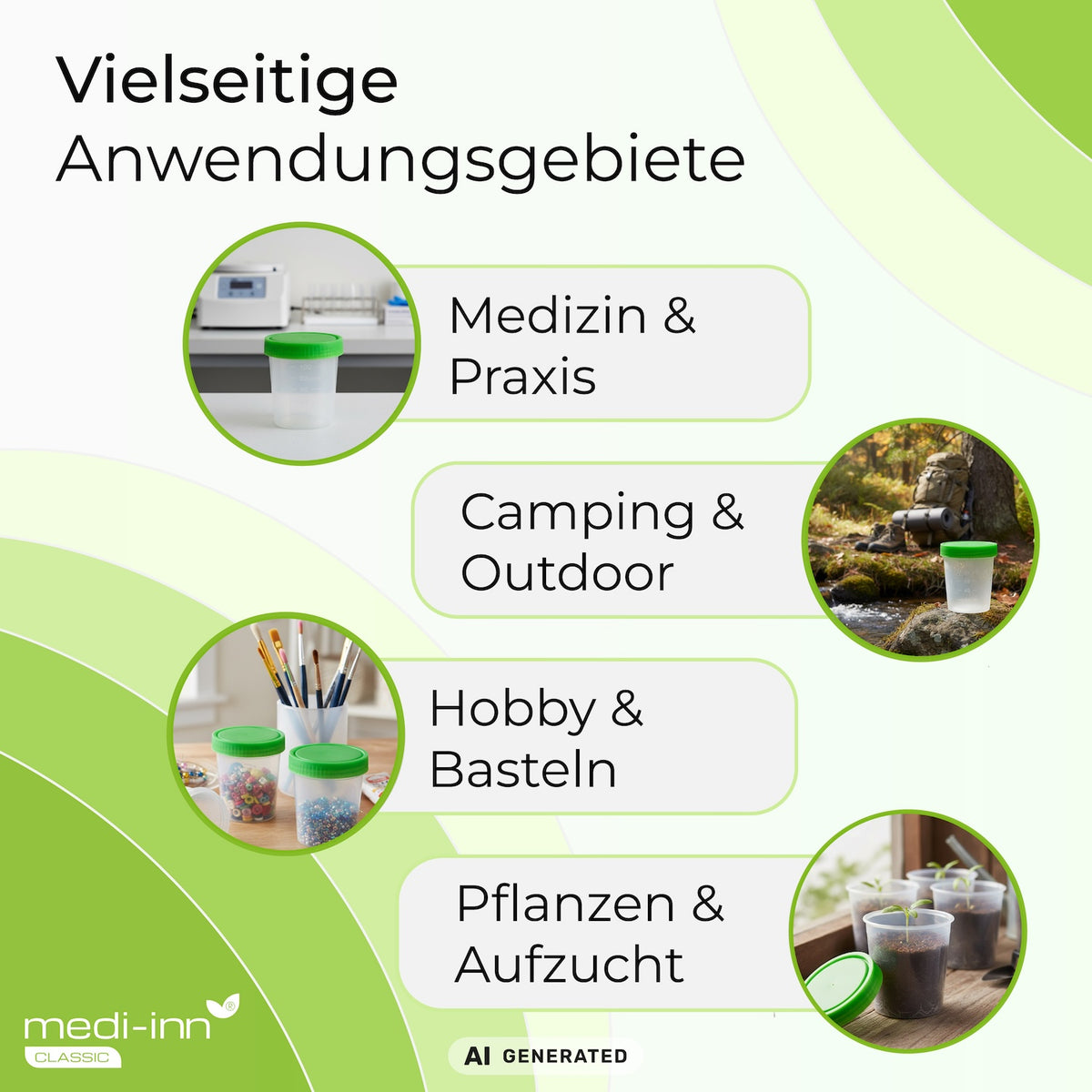 Vielseitige Anwendungsgebiete: Medizin & Praxis, Camping & Outdoor, Hobby & Basteln, Pflanzen & Aufzucht