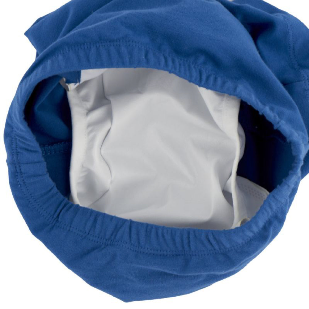 Frontalansicht des Innenbereichs der Kiwisto Kids ActivePants V2 blau.