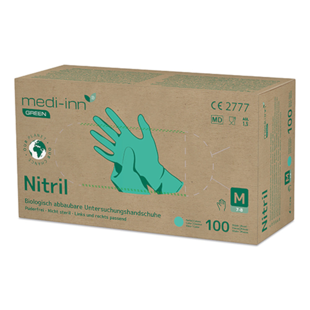 medi handschuh Medi-Inn Green Nitril Einmalhandschuhe, grün, biologisch abbaubar