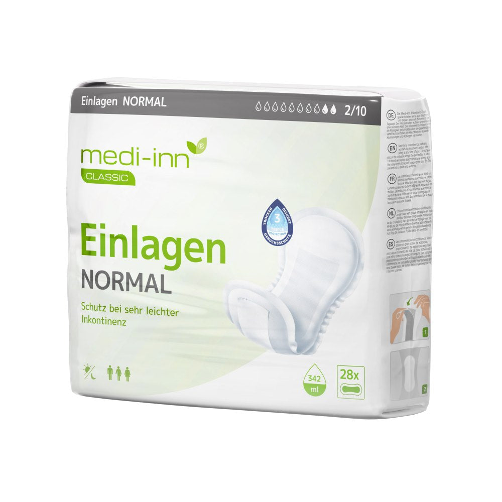 Medi-Inn Inkontinenz-Einlagen NORMAL, 2 Tropfen, Unisex-Passform, weiß