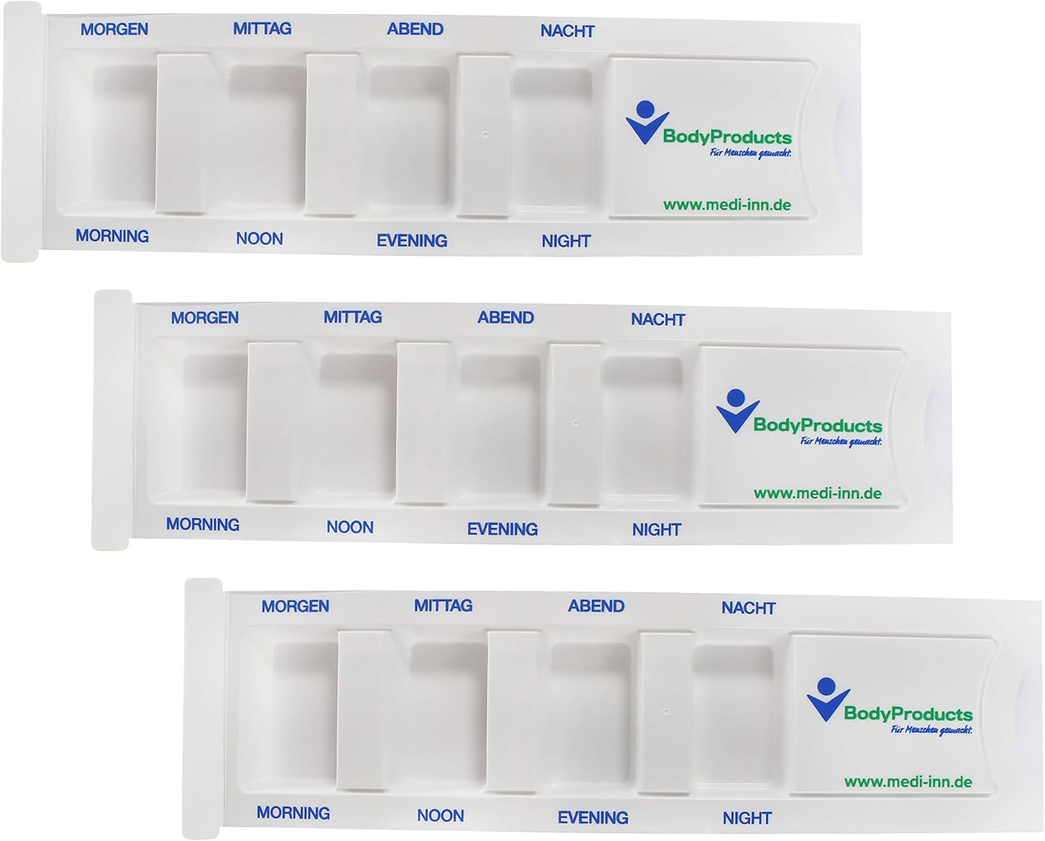 Medi-Inn Medikamentendispenser Tablettenboxen Pillenboxen Tages-Dispenser mit 4 Fächern