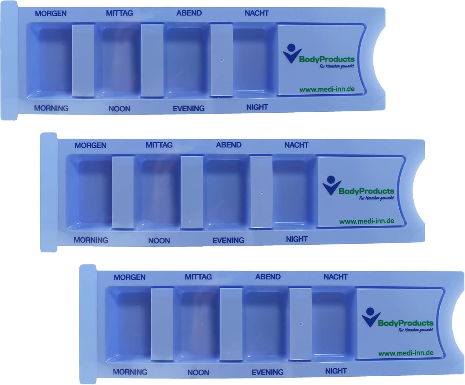 Medi-Inn Medikamentendispenser Tablettenboxen Pillenboxen Tages-Dispenser mit 4 Fächern