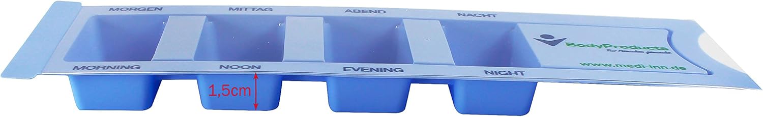 Medi-Inn Medikamentendispenser Tablettenboxen Pillenboxen Tages-Dispenser mit 4 Fächern
