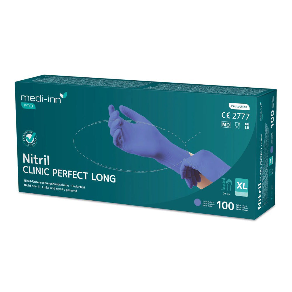 handschuhe lang blau Medi-Inn Nitril Clinic Perfect Blue Long Handschuhe