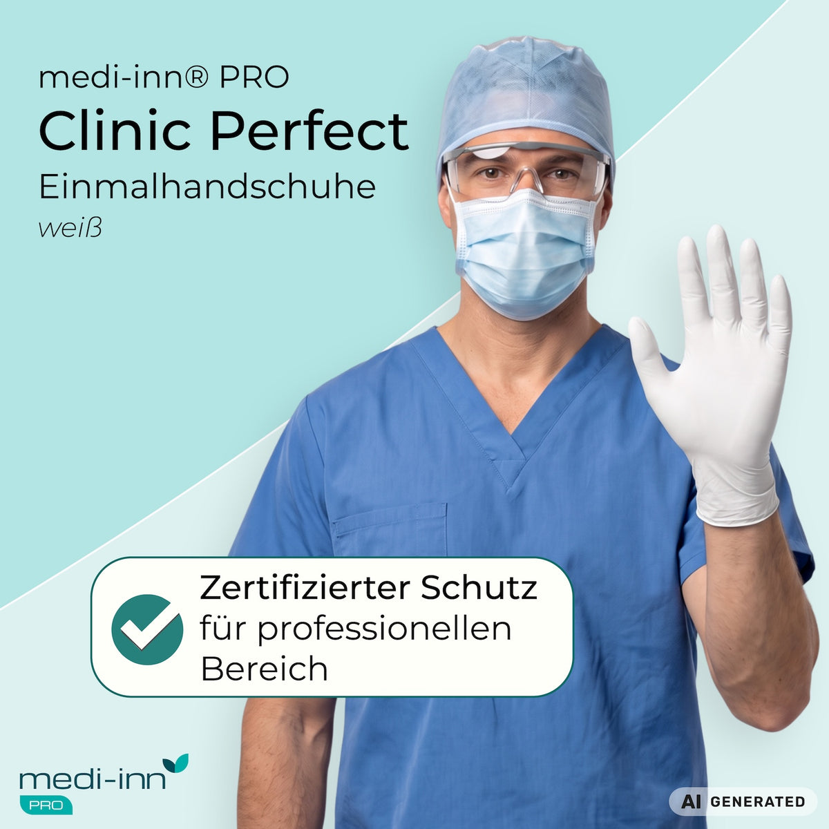 Hinweis: Zertifizierter Schutz für professionellen Bereich.
