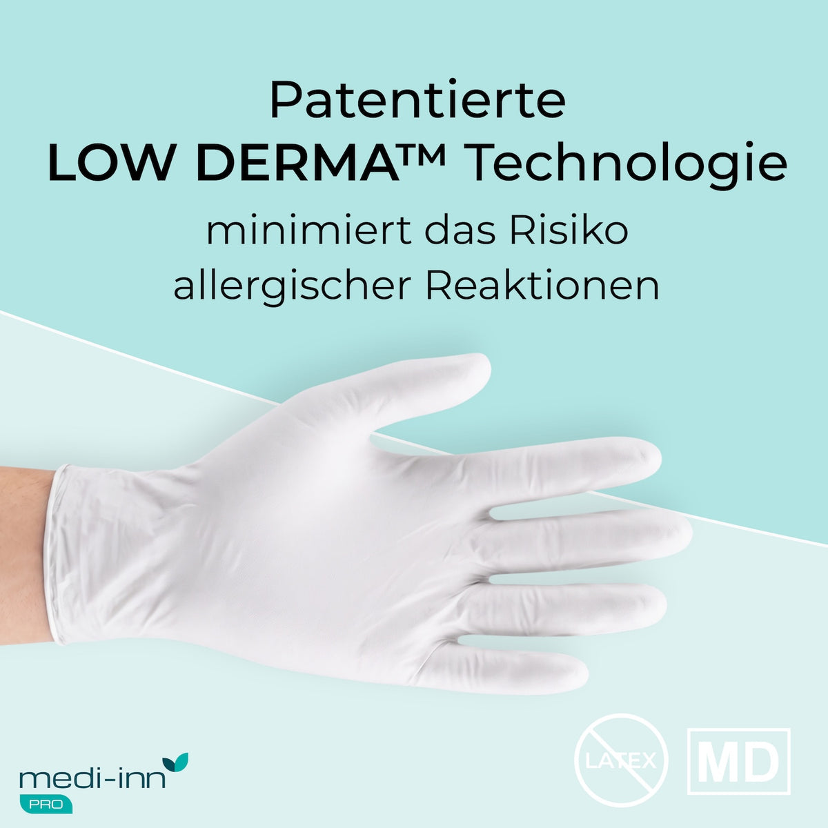 Patentierte LOW DERMA Technologie - minimiert das Risiko allergischer Reaktionen