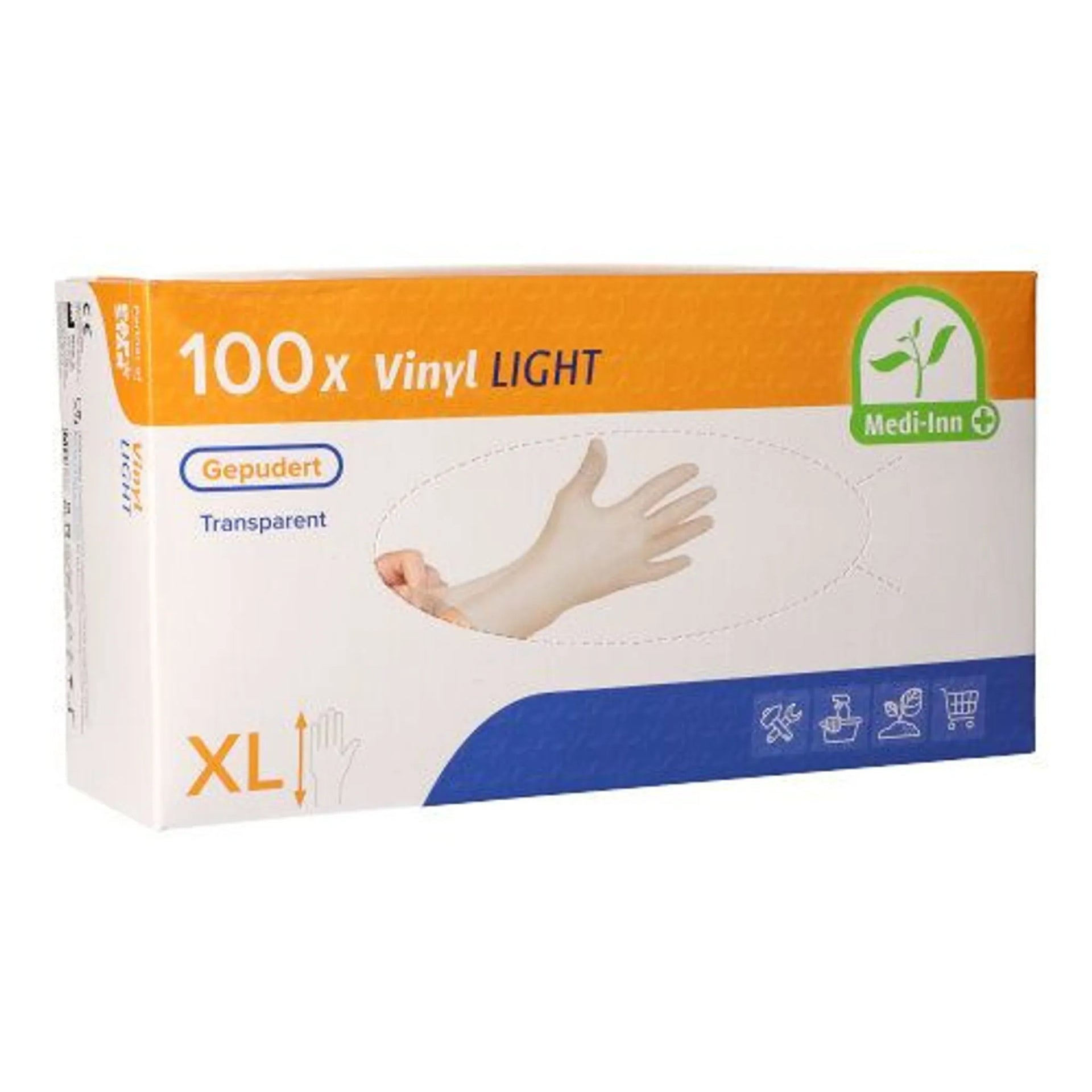 Medi-Inn Vinyl Light Einmalhandschuhe gepudert transparent