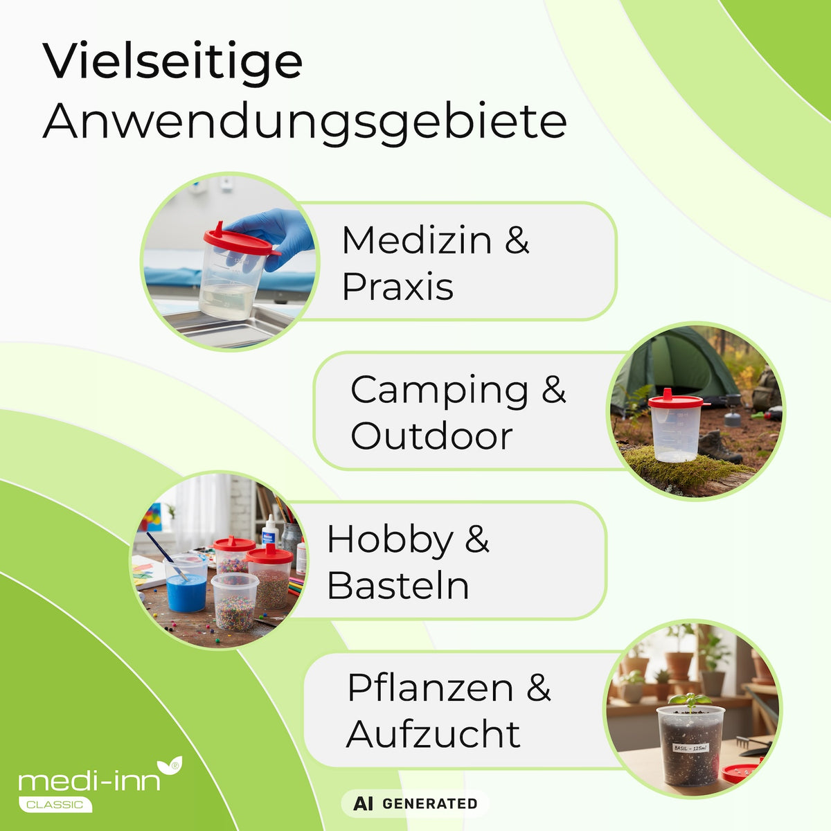 Vielseitige Anwendungsgebiete: Medizin & Praxis, Camping & Outdoor, Hobby & Basteln, Pflanzen & Aufzucht