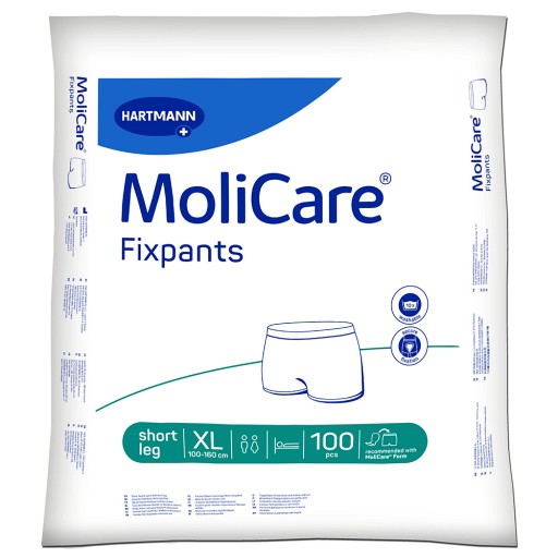 Frontalansicht einer Packung MoliCare Fixpants Short Leg XL 100er Pack.