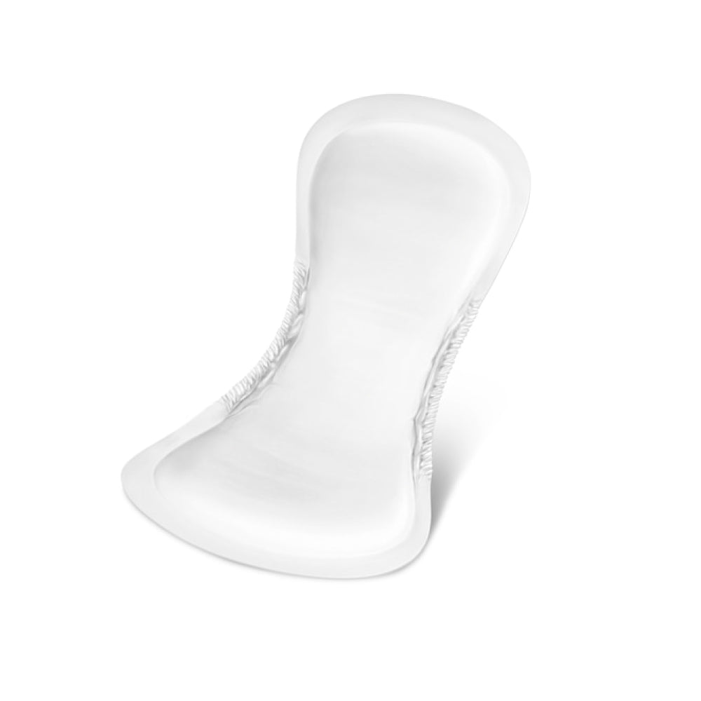 Frontalansicht einer einzeln entnommenen MoliCare Pad 2 Tropfen Inkontinenzeinlage.