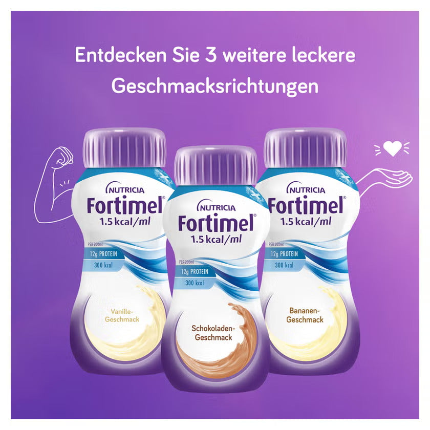 Fortimel 1.5 kcal Trinknahrung verschiedene Geschmacksrichtungen Übersicht