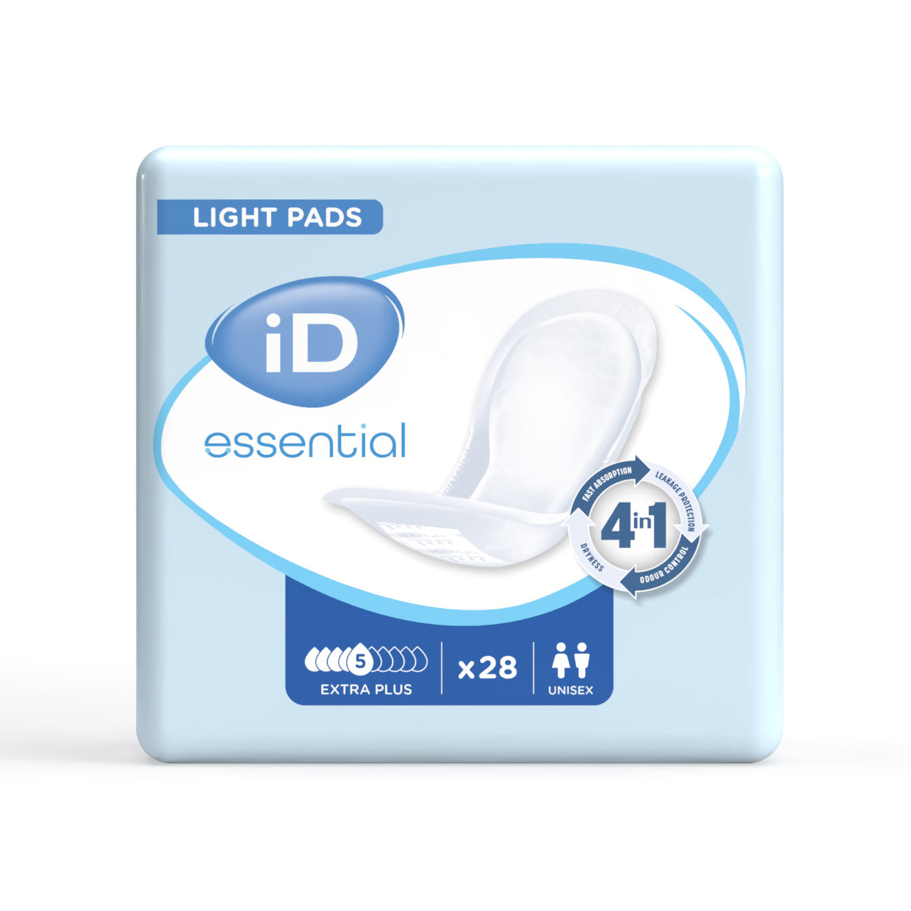 iD Essential Light Pads Extra Plus Inkontinenzeinlagen 28 Stück Saugstärke 5 Verpackung Blasenschwäche