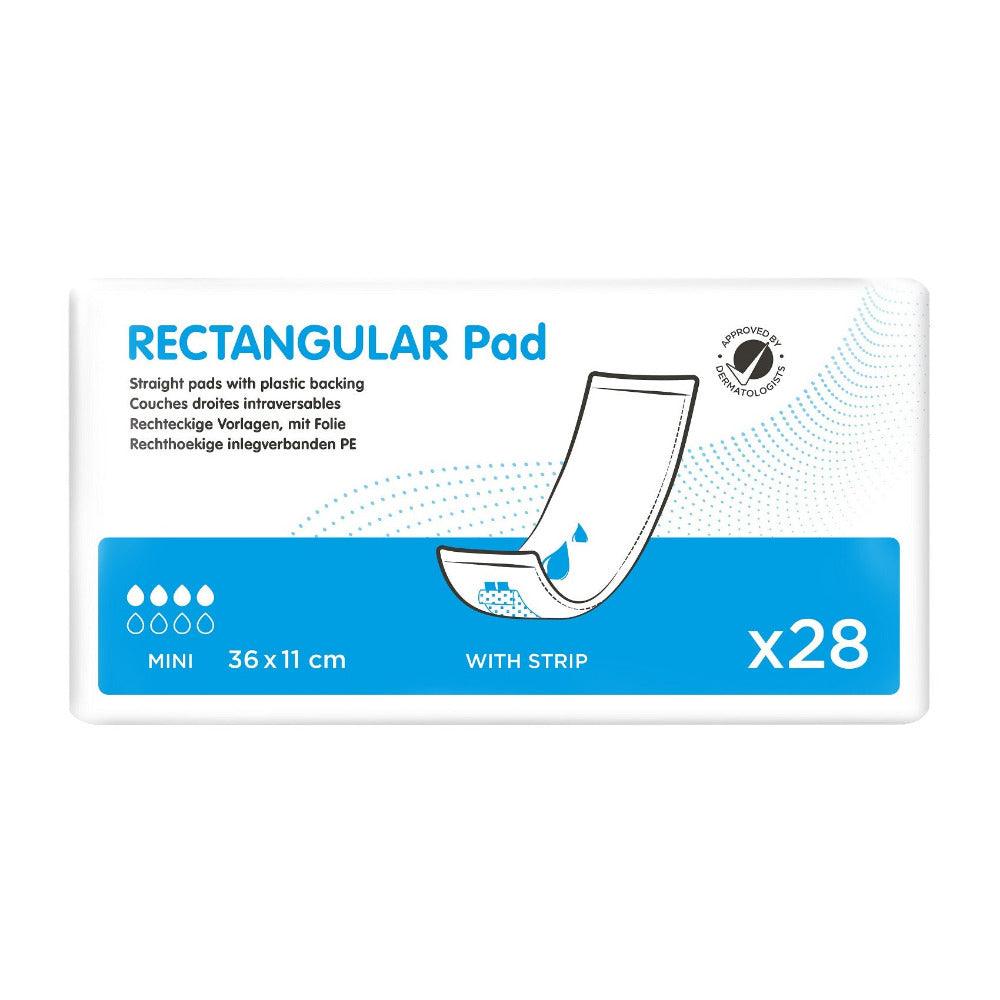 Rectangular Pad Mini, 36 x 11 cm, m. Folie u. Klebestreifen