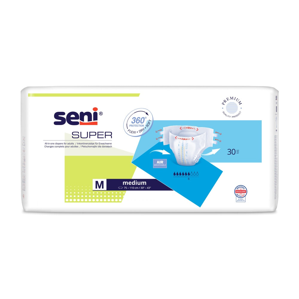 Frontalansicht einer Packung Seni Super Medium.