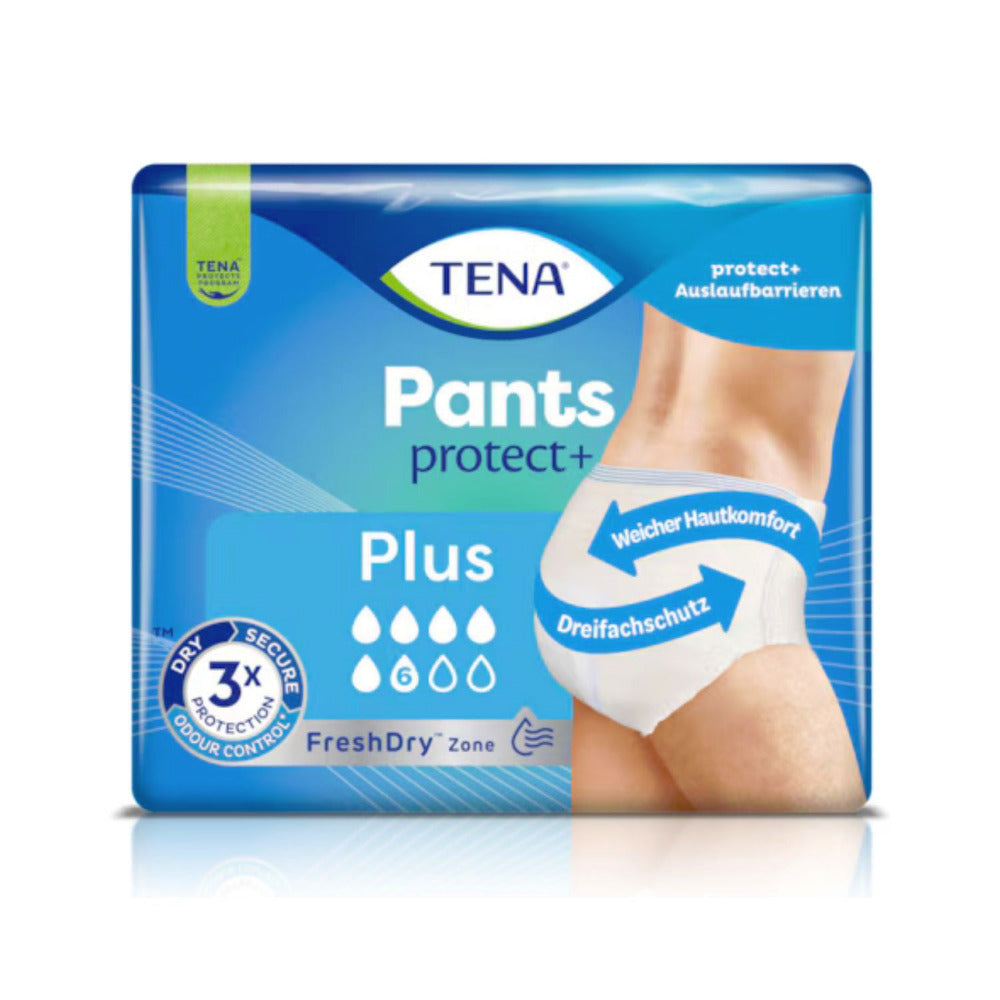 TENA Pants Plus Inkontinenzhose mit Dreifachschutz, 6 von 8 Tropfen Saugstärke, weicher Tragekomfort, Größe large.