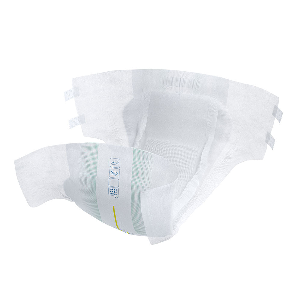 Frontalansicht eines einzeln entnommenen Tena Slip Super Large Inkontinenzslips.