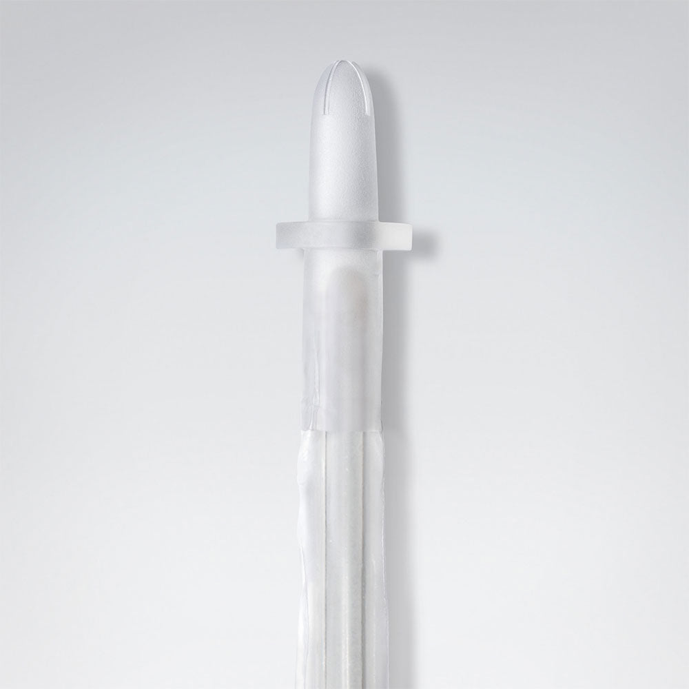 Nahaufnahme der Spitze eines VaPro Plus Pocket Einmalkatheters.