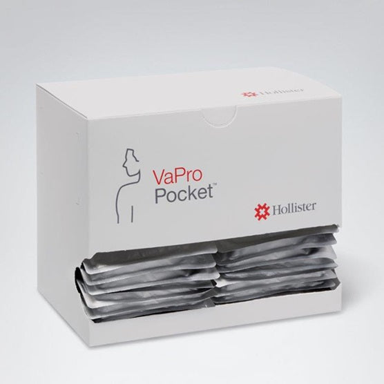 VaPro Pocket Einmalkatheter, berührungsfrei, Nelaton, 40 cm lang, für Männer, 25 Stück